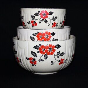 Hall’s Red Poppy Baking Dishes | Vintage Nesting Bowls | Hall’s Superior Quality